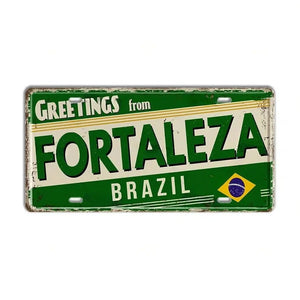 Brazil Flag License Plate Collection - Decorative Metal Tin Signs