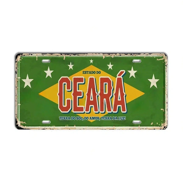 Brazil Flag License Plate Collection - Decorative Metal Tin Signs