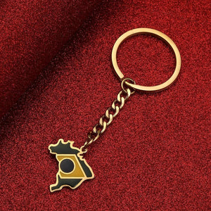 Brazil Flag Map Keychain