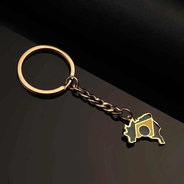 Brazil Flag Map Keychain