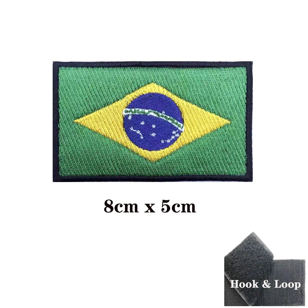Brazil Flag Patch - Iron On/Hook & Loop Patch