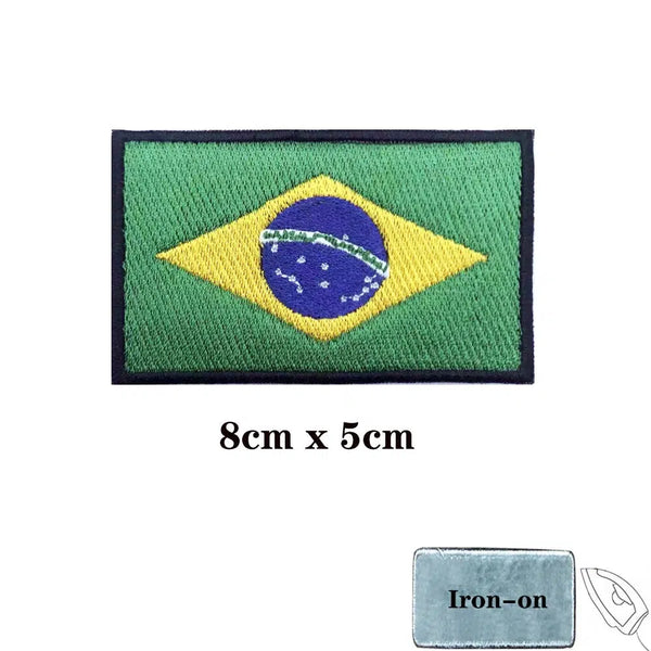 Brazil Flag Patch - Iron On/Hook & Loop Patch