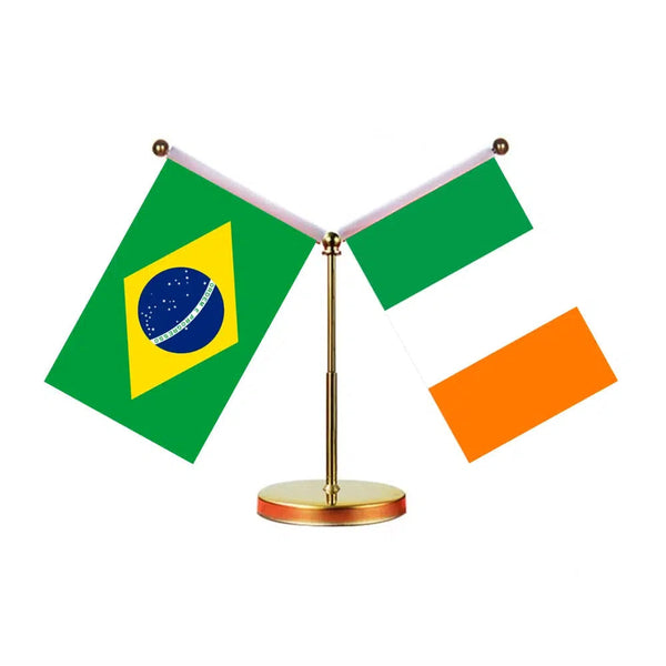 Brazil France Desk Flag - Custom Table Flags (Mini)