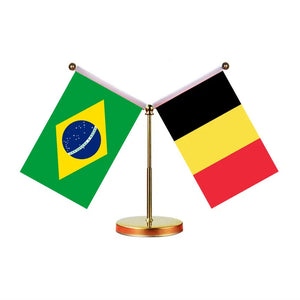 Brazil France Desk Flag - Custom Table Flags (Mini)