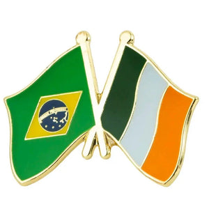Brazil Ireland Flag Lapel Pin - Enamel Pin Flag