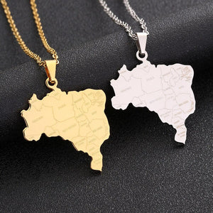 Brazil Map Necklace