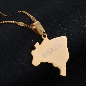 Brazil Map Necklace