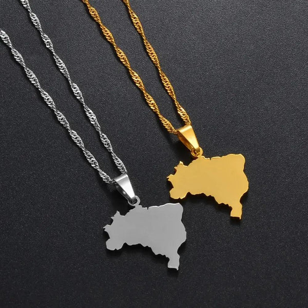 Brazil Map Necklace