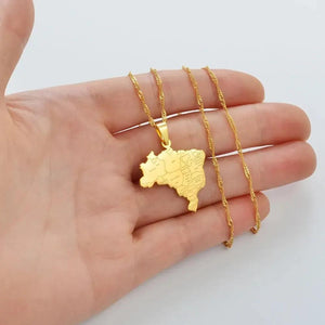 Brazil Map Necklace