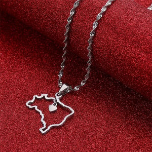 Brazil Map Necklace