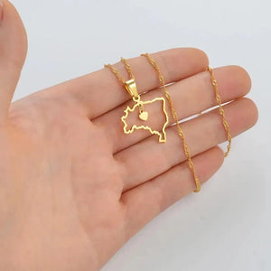 Brazil Map Necklace