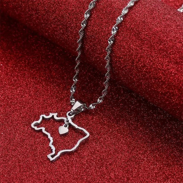 Brazil Map Necklace