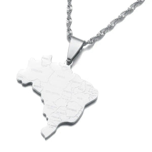 Brazil Map Necklace