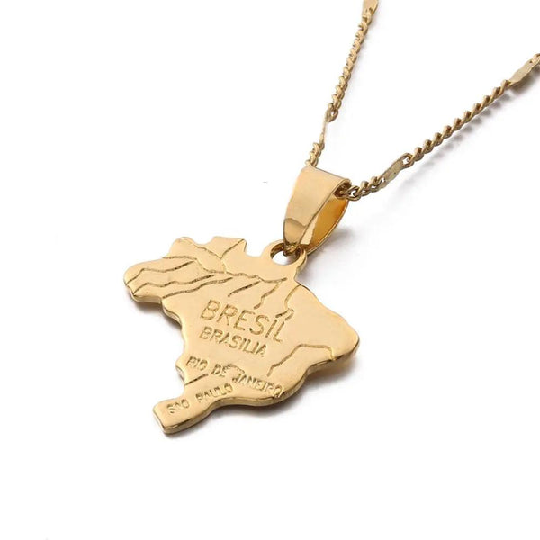 Brazil Map Necklace