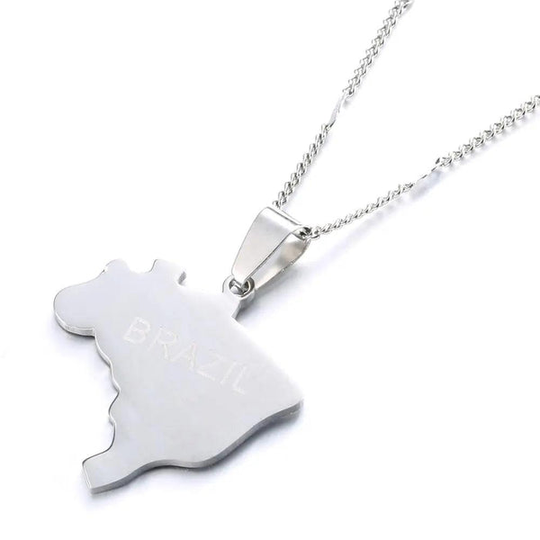 Brazil Map Necklace