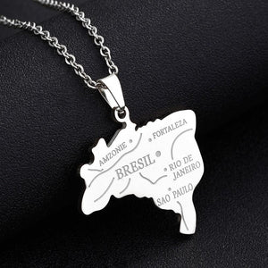 Brazil Map Necklace