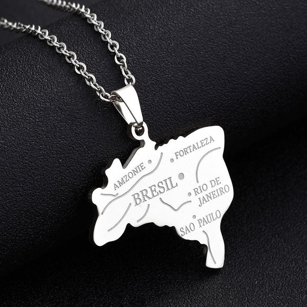 Brazil Map Necklace