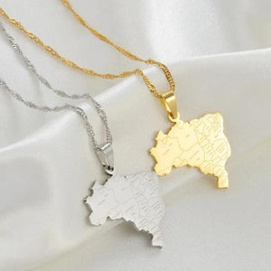 Brazil Map Necklace