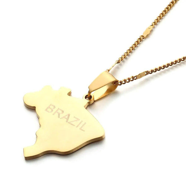 Brazil Map Necklace