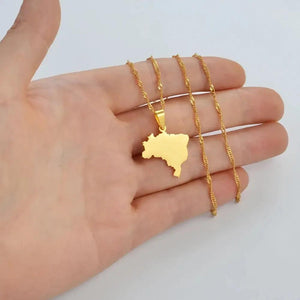 Brazil Map Necklace