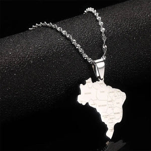 Brazil Map Necklace