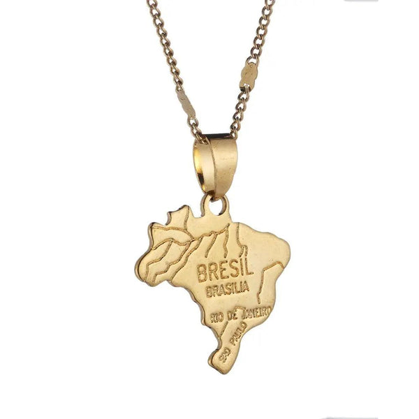 Brazil Map Necklace