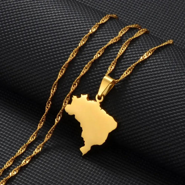 Brazil Map Necklace