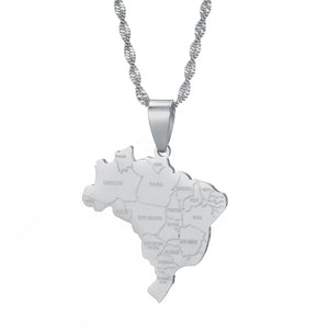 Brazil Map Necklace