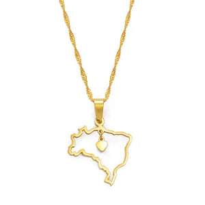 Brazil Map Necklace