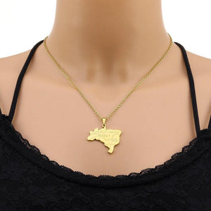 Brazil Map Necklace
