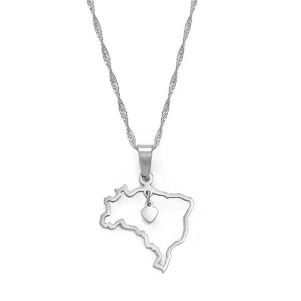 Brazil Map Necklace
