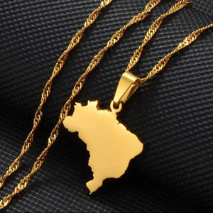 Brazil Map Necklace