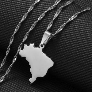 Brazil Map Necklace