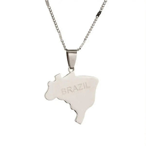 Brazil Map Necklace