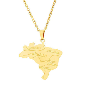 Brazil Map Necklace