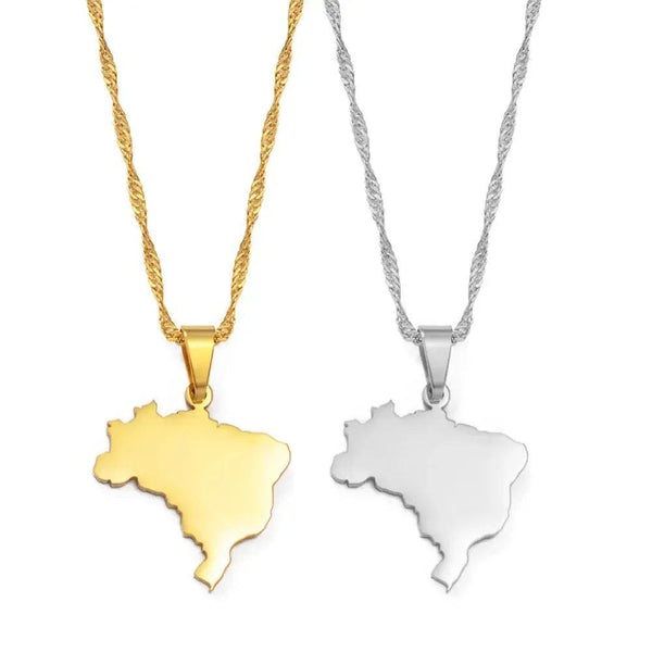 Brazil Map Necklace
