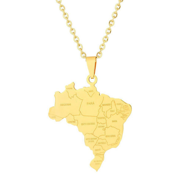 Brazil Map Necklace