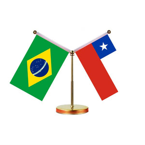 Brazil Peru Desk Flag - Custom Table Flags (Mini)