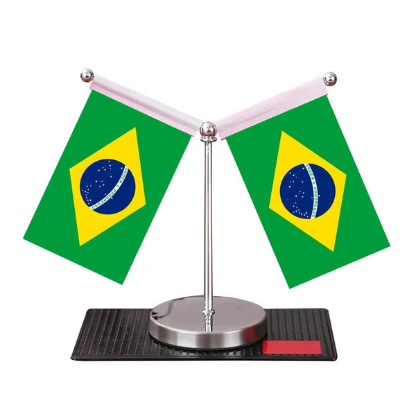 Brazil Peru Desk Flag - Custom Table Flags (Mini)