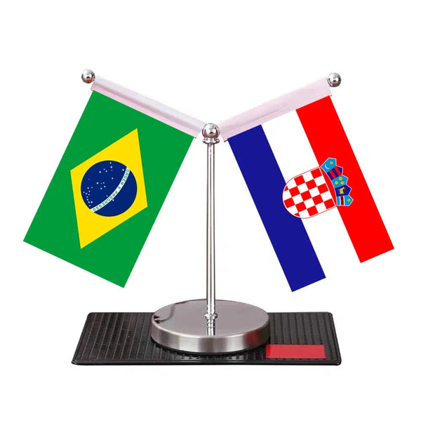 Brazil Portugal Desk Flag - Custom Table Flags (Mini)