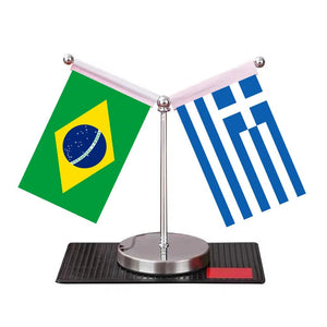 Brazil Portugal Desk Flag - Custom Table Flags (Mini)