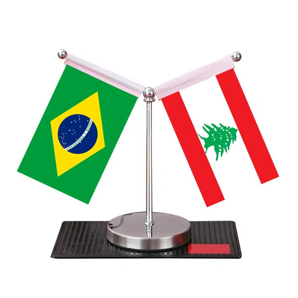 Brazil Saudi Arabia Desk Flag - Custom Table Flags (Mini)