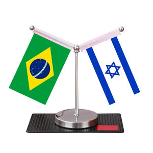 Brazil Saudi Arabia Desk Flag - Custom Table Flags (Mini)