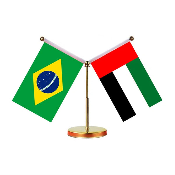 Brazil Saudi Arabia Desk Flag - Custom Table Flags (Mini)