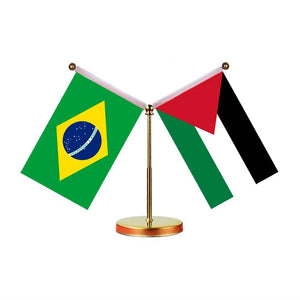 Brazil Saudi Arabia Desk Flag - Custom Table Flags (Mini)