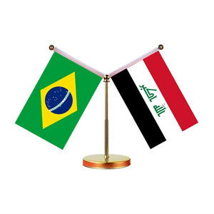 Brazil Saudi Arabia Desk Flag - Custom Table Flags (Mini)