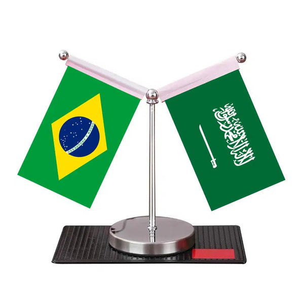 Brazil Saudi Arabia Desk Flag - Custom Table Flags (Mini)