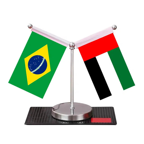 Brazil Saudi Arabia Desk Flag - Custom Table Flags (Mini)