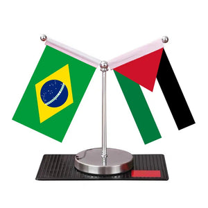 Brazil Saudi Arabia Desk Flag - Custom Table Flags (Mini)