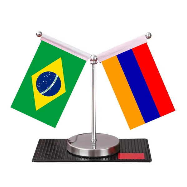 Brazil Tunisia Desk Flag - Custom Table Flags (Mini)